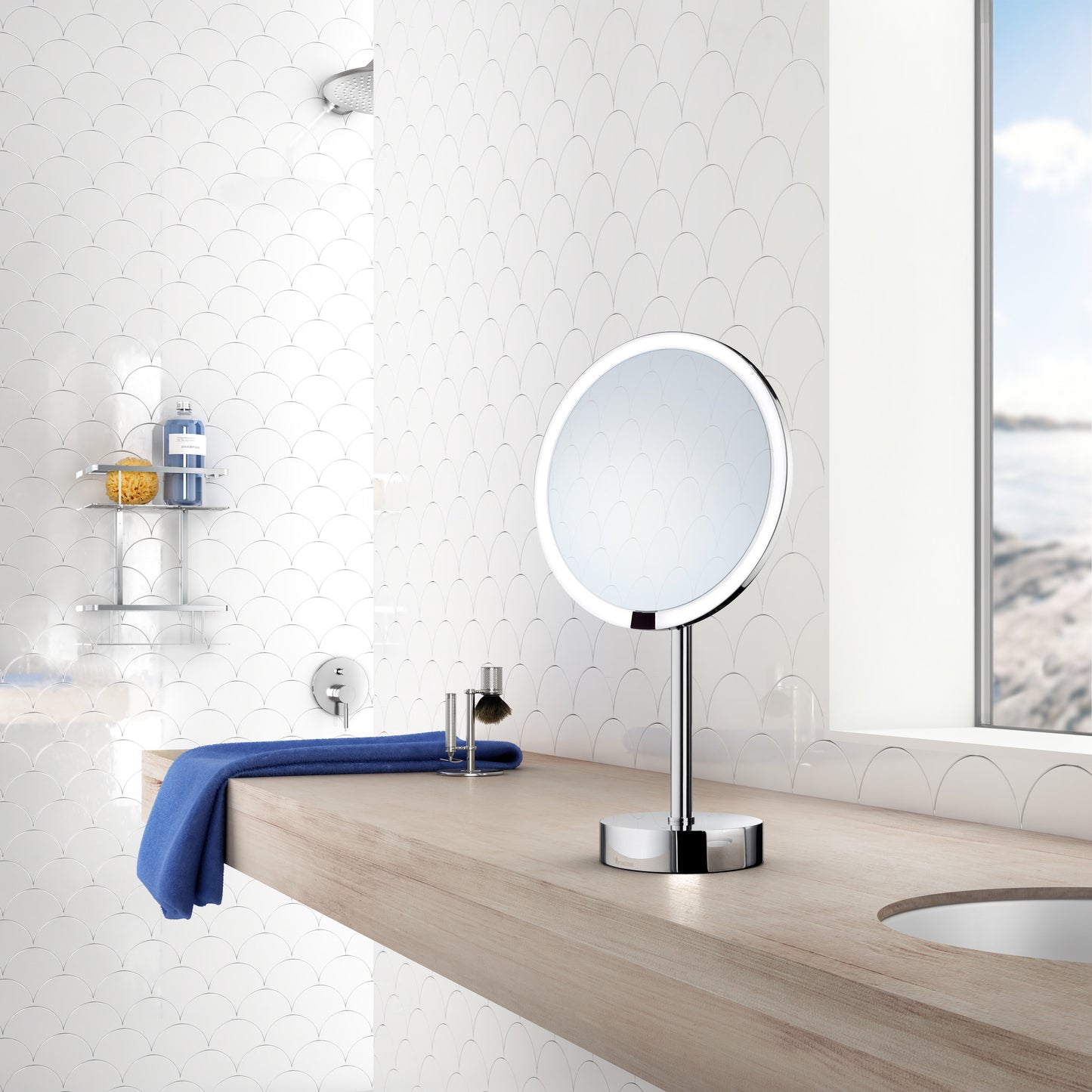 Smedbo Outline Schminkspiegel mit Licht chrom wiederaufladbar X7