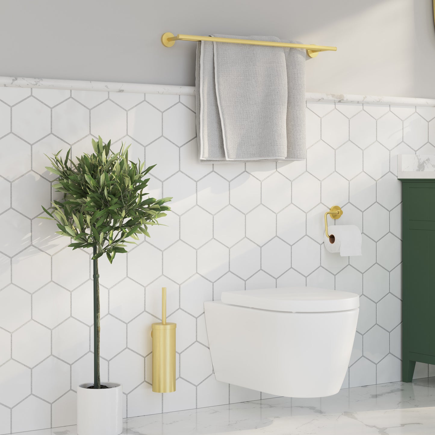 Smedbo Home Klobürste gebürstetes Messing