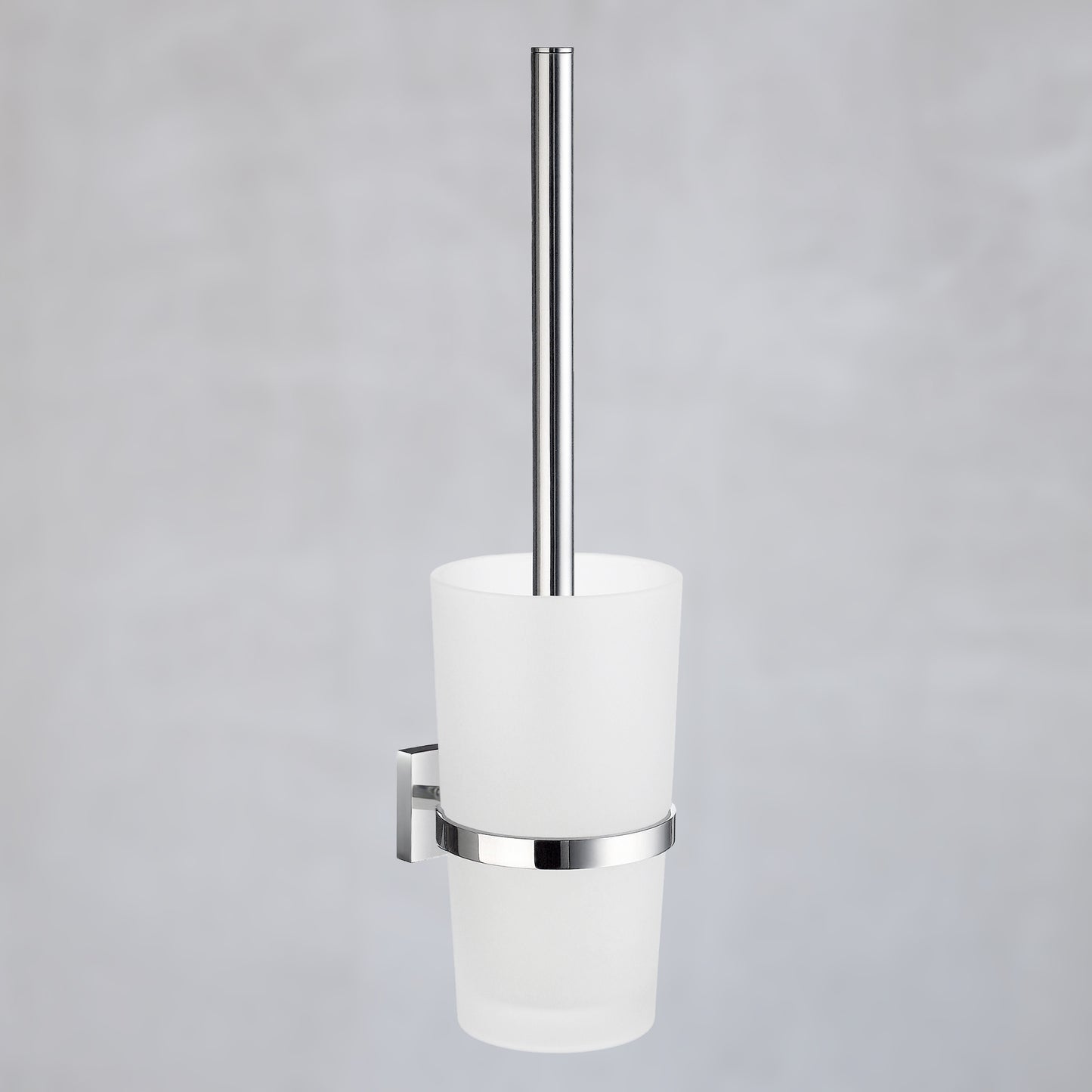 Smedbo House WC-Bürste mit Halter aus mattiertem Glas und Wandhalterung chrom