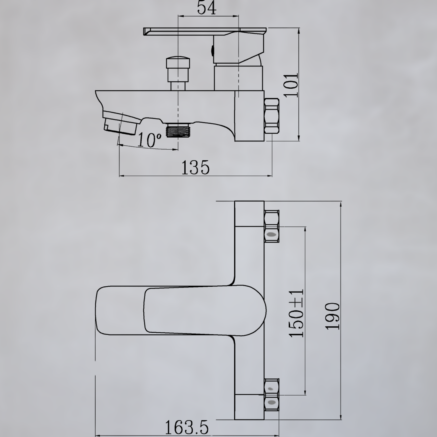 Serie Diantrom 555 - Einhandmischer für Wanne