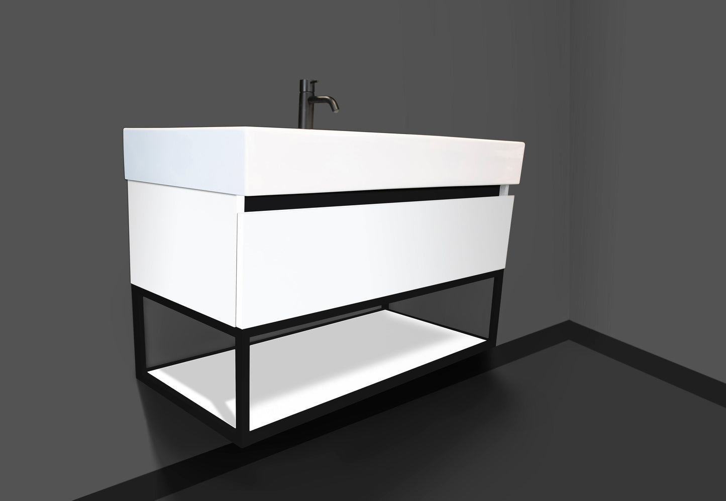 Quadro Waschtisch inkl. Unterschrank und Metall-Rahmen - isaak-home.de