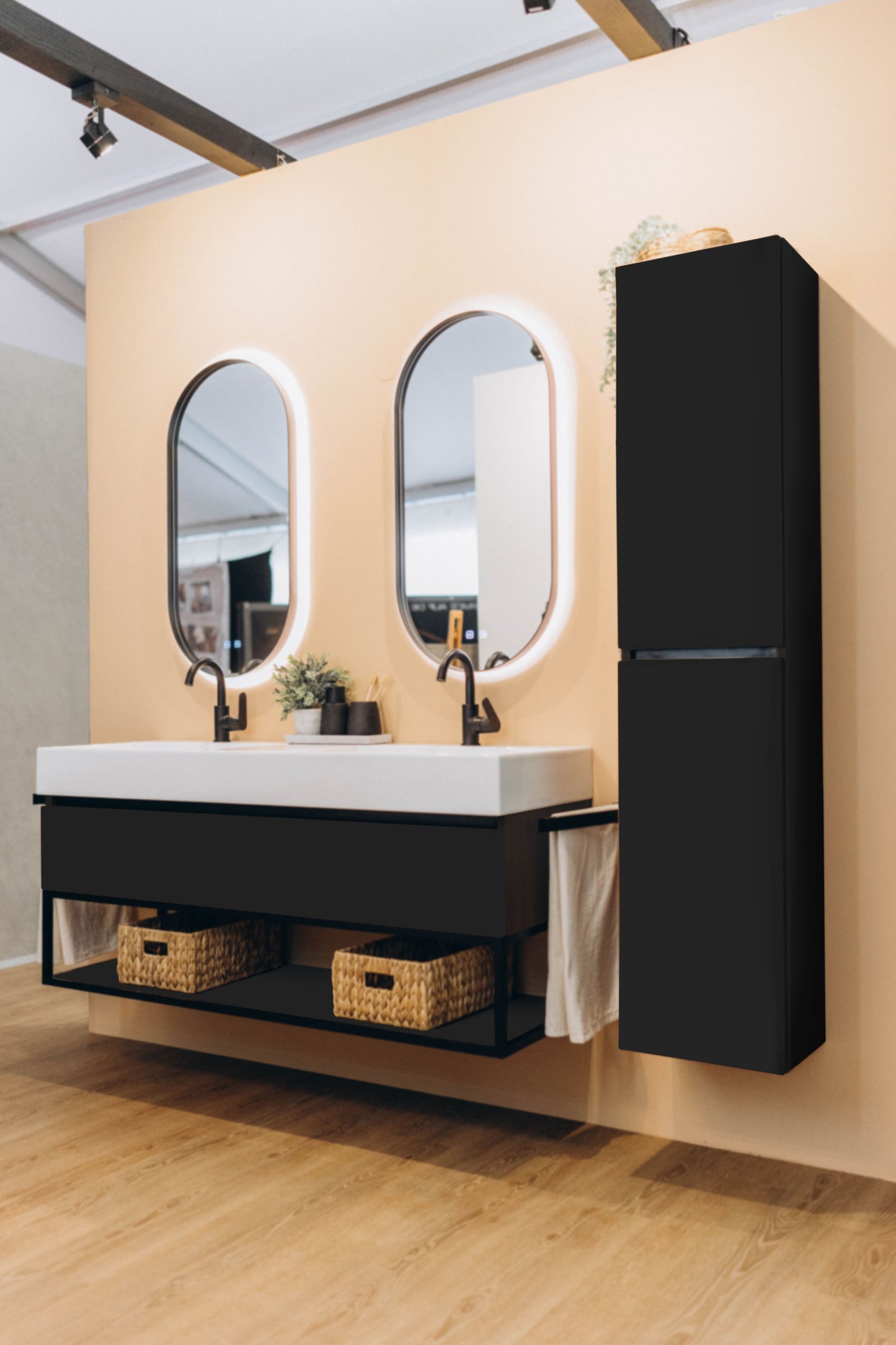 Quadro Waschtisch inkl. Unterschrank, Hochschrank und 2x Spiegel P - isaak-home.de