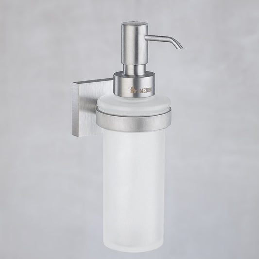 Smedbo House Glas Seifenspender mit Halterung chrom gebürstet