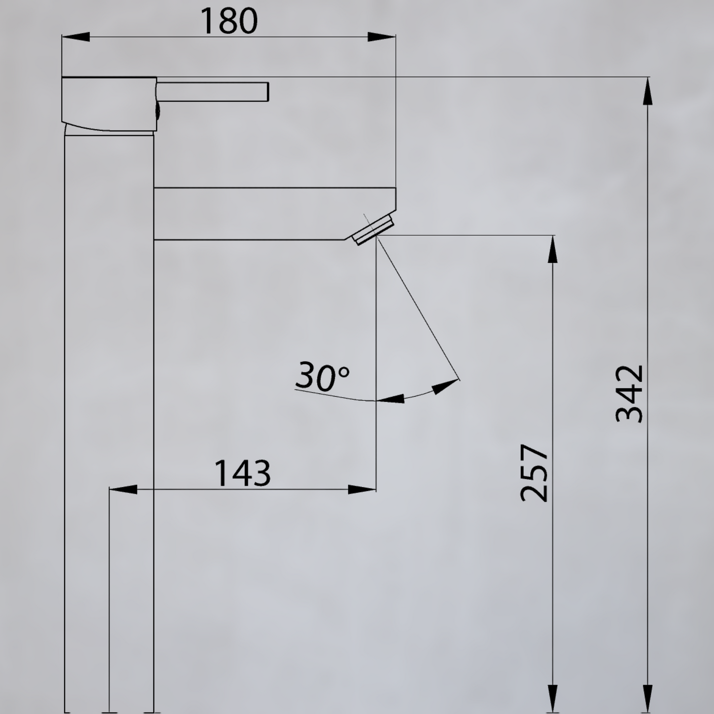 Serie Elnoir 515 - Waschtischarmatur Hoch schwarz matt